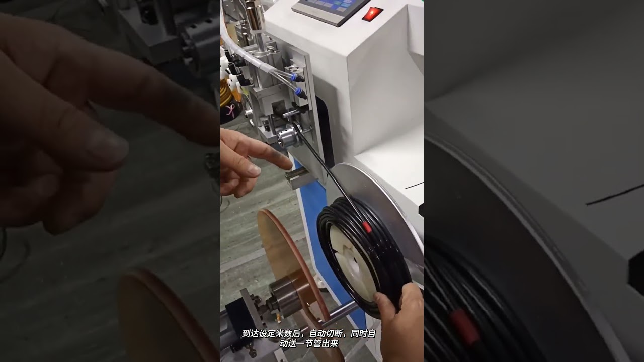 Automatisk maskin för droppslang – mätning, sortering, kapning & upprullning #fabrik