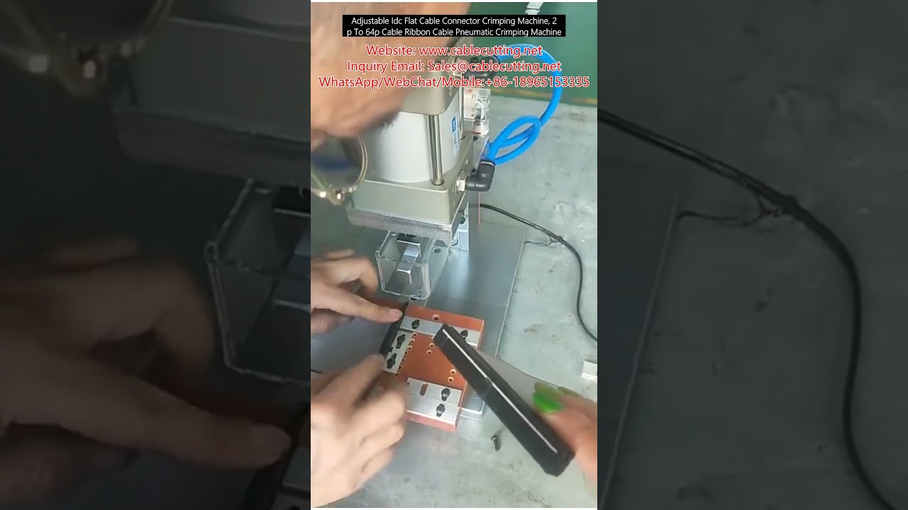 Justervbar pneumatisk IDC-krympmaskin för flatkablar, 2P till 64P