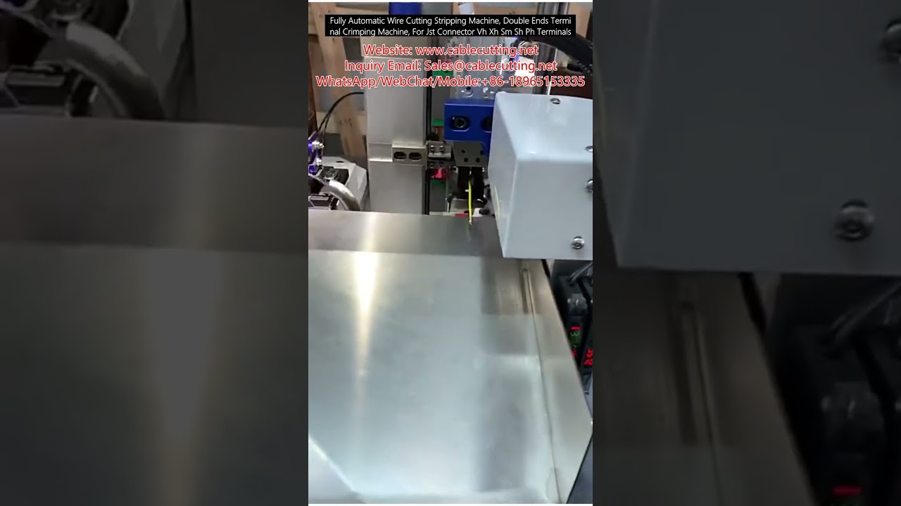 Helt automatisk trådskärnings- och avisoleringsmaskin med dubbeländans terminalpressning för JST-kontakter